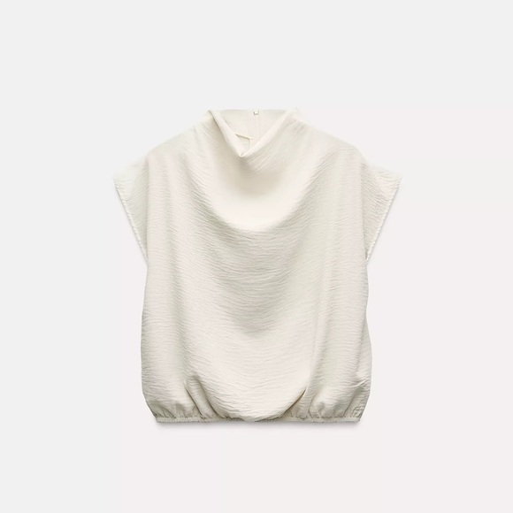 ZARA flowy draped balloon top | S - Picture 2 of 2